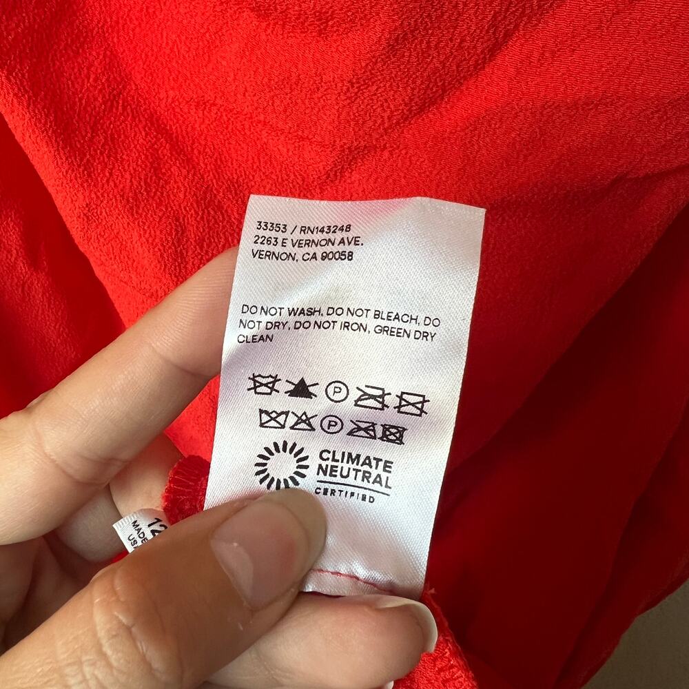 Reformation Amani Red One Shoulder Midi Dress NWT Size 12 - Picture 8 of 8